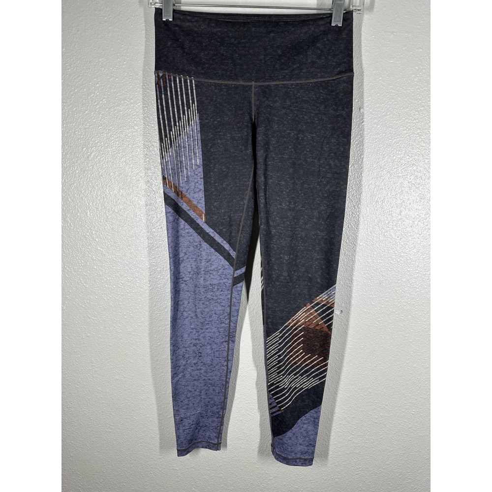 Prana Leggings Womens XS‎ Gray Purple Geometric Print Yoga Pants Athletic